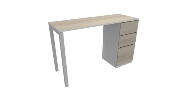 Escritorio Home Office 120 x 45 cm + Gavetero. Base U. Tablero de 5/8".