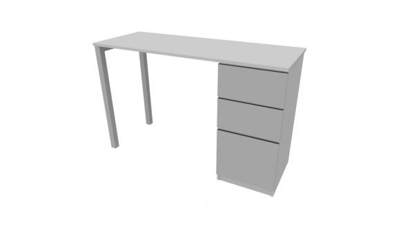 Escritorio Home Office 120 x 45 cm + Gavetero. Base U. Tablero de 5/8". - Imagen 2