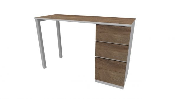Escritorio Home Office 120 x 45 cm + Gavetero. Base U. Tablero de 5/8". - Imagen 3